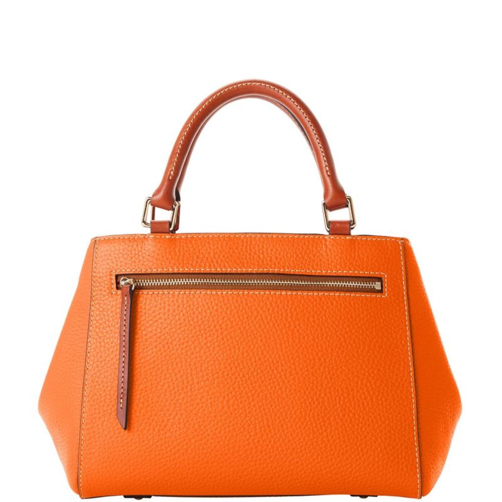 Dooney & Bourke Pebble Grain Small Zip Satchel - Clementine - Picture 4 of 4